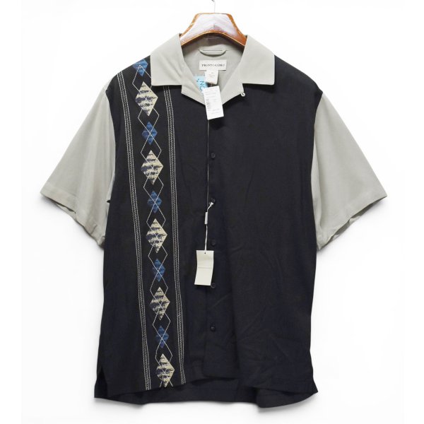 画像3: 【未使用】フラッシャー付き【PRONTO-UOMO】【シルクシャツ】【アーガイル柄】【切り替えデザイン】【サイズM】