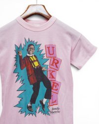 【90's】【USA製】ビンテージ【WORMSER】レディース古着【Family Matters】ファミリーマターズ【URKEL】【アーケル】【キャラクターTシャツ】【ピンク】【US8】