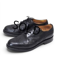 ビンテージ【イングランド製】【Hitchcock】ヒッチコック【ウイングチップシューズ】レザーシューズ【ブラック】【8 1/2】
