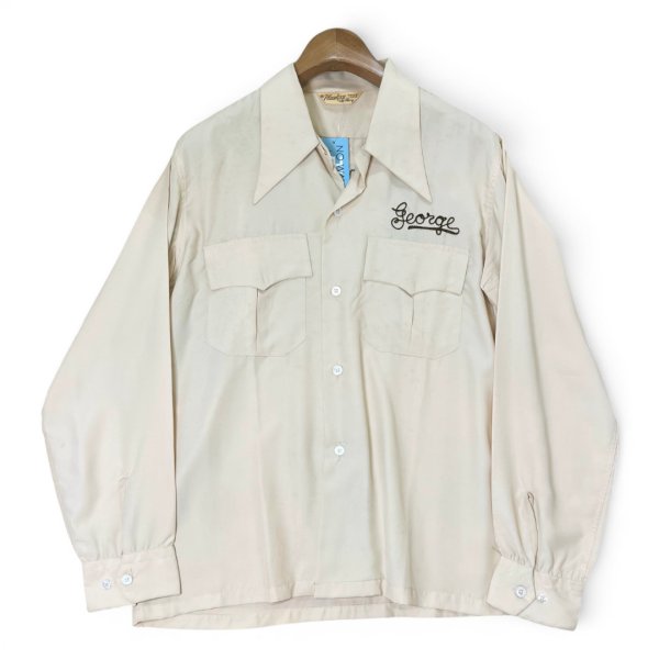 画像4: 【50's】【ビンテージ】【Playboy】【BULLARD】【レーヨンギャバジンシャツ】【チェーンステッチ刺繍】【Lサイズ程度】