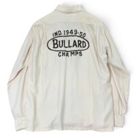 【50's】【ビンテージ】【Playboy】【BULLARD】【レーヨンギャバジンシャツ】【チェーンステッチ刺繍】【Lサイズ程度】