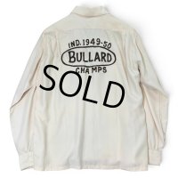 【50's】【ビンテージ】【Playboy】【BULLARD】【レーヨンギャバジンシャツ】【チェーンステッチ刺繍】【Lサイズ程度】