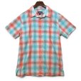 画像1: 【パタゴニア】【Patagonia】【エメラルド×赤】【チェック】【シアサッカー】【半袖シャツ】【L】<br> (1)