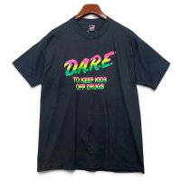 【90's】【ビンテージ】【USA製】【FRUIT OF THE LOOM】フルーツオブザルーム【黒】薬物乱用防止教育プログラム【D.A.R.E.】TO KEEP KIDS OFF DRUGS【Tシャツ】【L】 