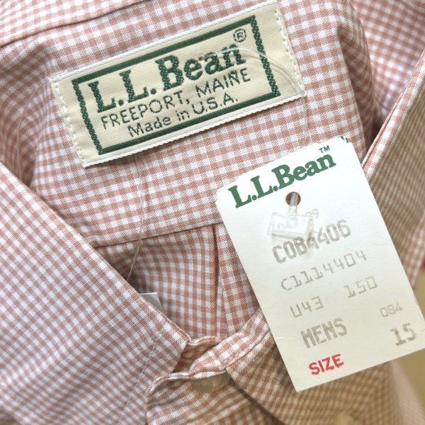 画像2: 【デッドストック】【90's】【USA製】【L.L.Bean】エルエルビーン【赤×白チェック】ボタンダウン【半袖シャツ】【US15】 