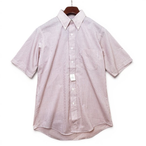 画像1: 【デッドストック】【90's】【USA製】【L.L.Bean】エルエルビーン【赤×白チェック】ボタンダウン【半袖シャツ】【US15】 