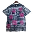 画像1: ビンテージ【USA製】【HONORS】黒地×白×ピンク【総柄】【花柄】【Tシャツ】【サイズ2X】 (1)
