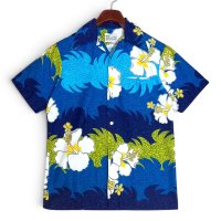 【70's】ビンテージ【ハワイ製】【Diamond Head】【アロハシャツ】開襟シャツ【ハイビスカス柄】【S程度】