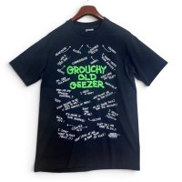 【90's】【ビンテージ】【USA製】黒×緑文字【ヘインズ】【Hanes】【GROUCHY OLD GEEZER】【プリントTシャツ】【サイズL】