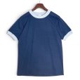 画像1: デッドストック【未使用】【USA製】ビンテージ【Goodwear】ネイビー×グレー【リンガーTシャツ】【サイズM】 (1)