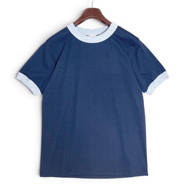 画像1: デッドストック【未使用】【USA製】ビンテージ【Goodwear】ネイビー×グレー【リンガーTシャツ】【サイズM】