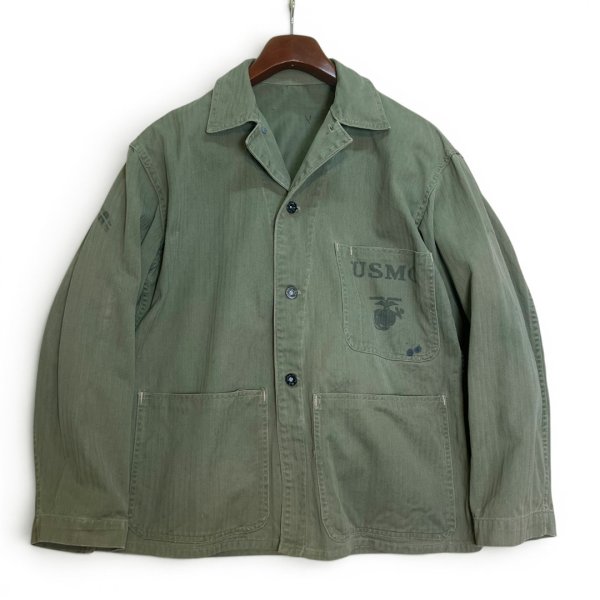 画像1: 【40's】【ビンテージ】米軍実物【USMC】【P-41】【HBT】【ジャケット】【カバーオール】
