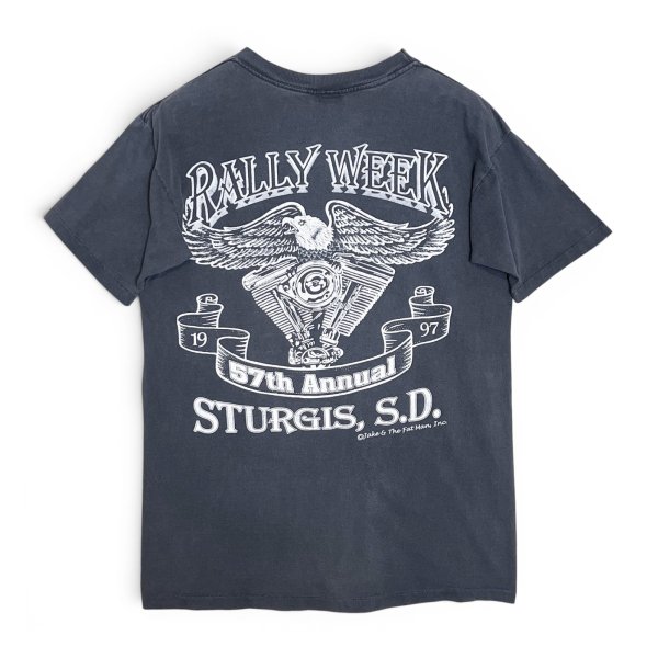 画像4: 【90's】【ビンテージ】【USA製】【STURGIS RALLY WEEK】グレー【バイクTシャツ】【両面プリント】【サイズM】