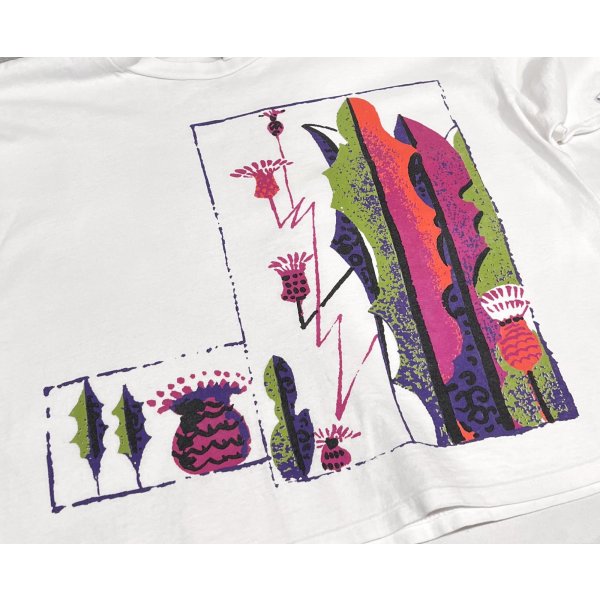 画像3: 【90's】ビンテージ【BODY FORCE】【クロップドTシャツ】白【ボタニカル柄】観葉植物【レディース古着】プリント【Mサイズ程度】