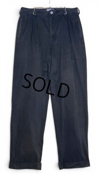 ビンテージ【Polo by Ralph Lauren】【ラルフローレン】【2タック】【コットンパンツ】【ブラック】【34×32】