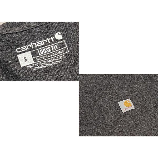 画像2: ビンテージ【Carhartt】【カーハート】グレー【ポケットTシャツ】【ロゴ入り】Tシャツ【サイズS】