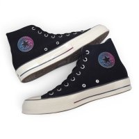 ほぼ未使用【コンバース】converse【CT70】【chuck 70】【黒】グラデーションパッチ【オールスター】A02758C【ハイカットシューズ】【27.5ｃｍ】 