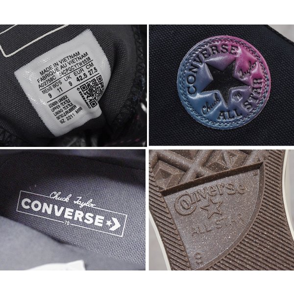 画像3: ほぼ未使用【コンバース】converse【CT70】【chuck 70】【黒】グラデーションパッチ【オールスター】A02758C【ハイカットシューズ】【27.5ｃｍ】 
