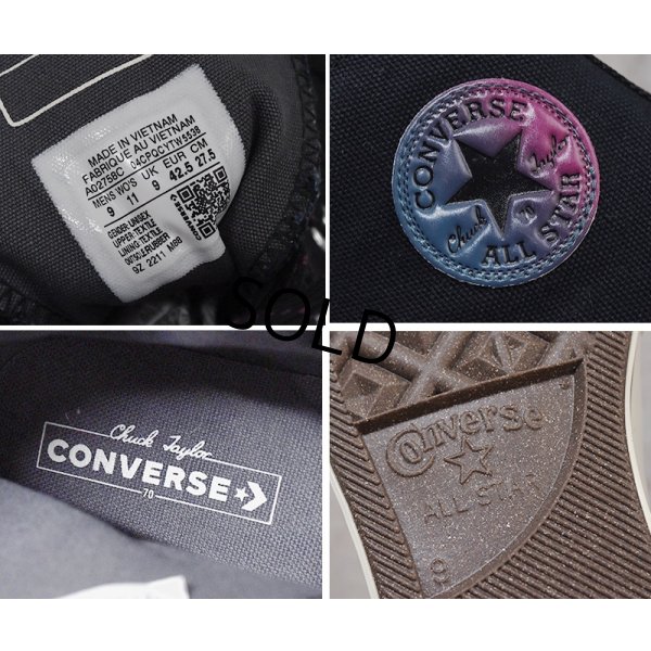 画像3: ほぼ未使用【コンバース】converse【CT70】【chuck 70】【黒】グラデーションパッチ【オールスター】A02758C【ハイカットシューズ】【27.5ｃｍ】 