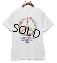 【90's】【ビンテージ】【Haight Ashbury Street Faire】ヘイトアシュベリー【Tシャツ】白【花】【ピースマーク】シングルステッチ【Mサイズ程度】