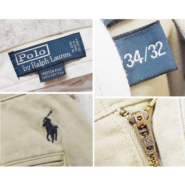 画像2: 90's~【ポロラルフローレン】【Polo by Ralph Lauren】Preston Pant【プレストンパンツ】ノータック【タンカラー】【34×32】