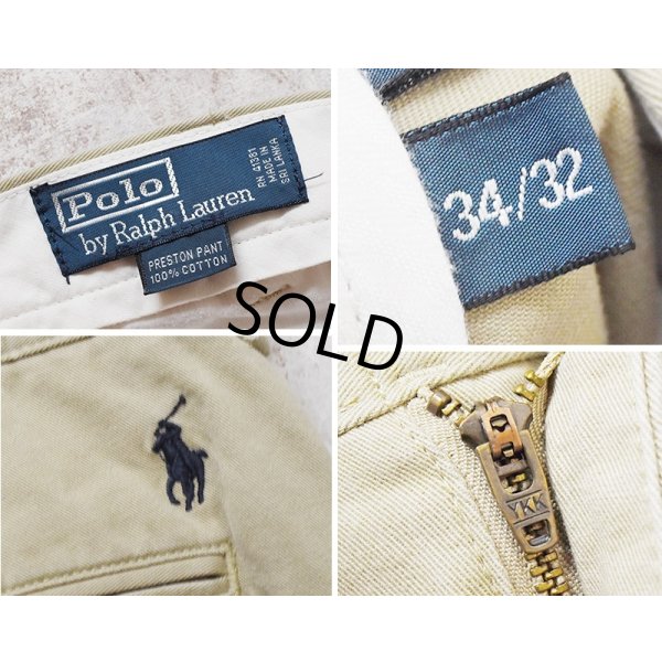 画像2: 90's~【ポロラルフローレン】【Polo by Ralph Lauren】Preston Pant【プレストンパンツ】ノータック【タンカラー】【34×32】