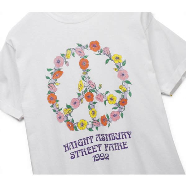 画像3: 【90's】【ビンテージ】【Haight Ashbury Street Faire】ヘイトアシュベリー【Tシャツ】白【花】【ピースマーク】シングルステッチ【Mサイズ程度】