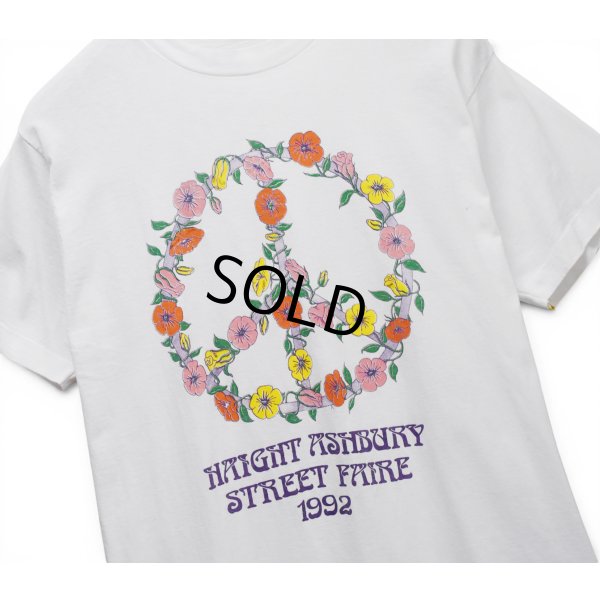 画像3: 【90's】【ビンテージ】【Haight Ashbury Street Faire】ヘイトアシュベリー【Tシャツ】白【花】【ピースマーク】シングルステッチ【Mサイズ程度】