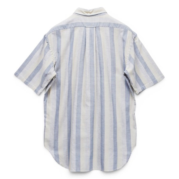 画像3: ビンテージ【POLO WEAVE】【ベージュ×青ストライプ】【半袖シャツ】BDシャツ【ボタンダウン】【サイズXL】