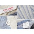 画像2: ビンテージ【POLO WEAVE】【ベージュ×青ストライプ】【半袖シャツ】BDシャツ【ボタンダウン】【サイズXL】 (2)