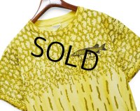 【90's】【ビンテージ】【USA製】【GILDAN】黄色タイダイ【HEAVY WEIGHT】魚　ウロコ 総柄Tシャツ【Muskie Country】【Tシャツ】【魚】【総柄】【サイズL】