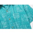 画像3: 【90's】ビンテージ【USA製】【Cooke Street】【エメラルドグリーン×ホワイト総柄】【アロハシャツ】半袖シャツ【L】<br> (3)