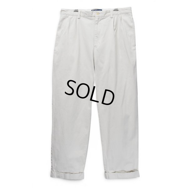 画像1: ビンテージ【Polo Ralph Lauren】【ラルフローレン】hammond pant【生成り】オフホワイト【2タック】【コットンパンツ】【34×30】 