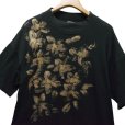 画像1: 90’s~【USA製】ビンテージ【黒】【SUN DAZE】【シングルステッチ】【GOLD花柄】【モックネック】【Tシャツ】【ワンサイズ】<br> (1)
