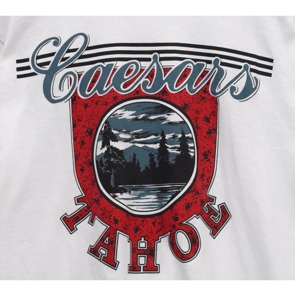 画像4: 【程度良好】【80's】ビンテージ【USA製】【SCREEN STARS】【スクリーンスターズ】白【Caesars Tahoe】【Tシャツ】【XL】 