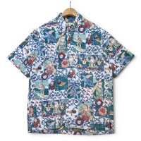 程度良好!! ビンテージ【Reyn Spooner】【レインスプーナー】【MELE KALIKIMAKA】メレ カリキマカ【メリークリスマス】【サンタ柄】プルオーバー【ボタンダウン】総柄【アロハシャツ】【サイズM】