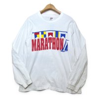 【90's】【ビンテージ】【USA製】アンビル【anvil】【MARATHON】【ロングスリーブTシャツ】ロンT【ヨット】【航海旗】【サイズL】