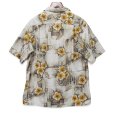 画像3: 【90's】ビンテージ【ノーティカ】【nautica】【ベージュ×ブラウン総柄】【ハイビスカス柄】アロハシャツ【半袖シャツ】【サイズM】 (3)