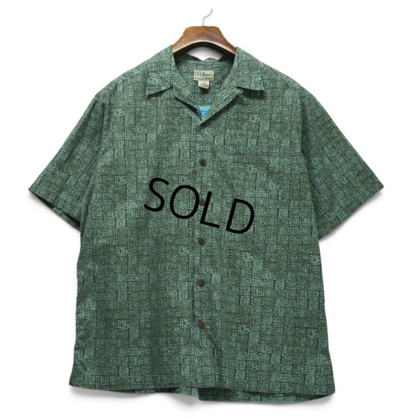 画像3: 【00's】ビンテージ【L.L.Bean】エルエルビーン【緑系模様】【総柄】【半袖シャツ】【M】 
