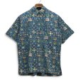 画像1: 【90's】ビンテージ【Ray Spooner】【レインスプーナー】【青】【花柄】【アメリカ国旗柄】【MELE KALIKIMAKA】【プルオーバー】【ボタンダウン】【半袖シャツ】アロハシャツ【M】<br> (1)