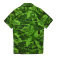 画像4: 【70's〜】ビンテージ【USA製】【fashion of hawaii】【緑総柄】【フラダンス】【アロハシャツ】ハワイアンシャツ【M程度】<br> (4)