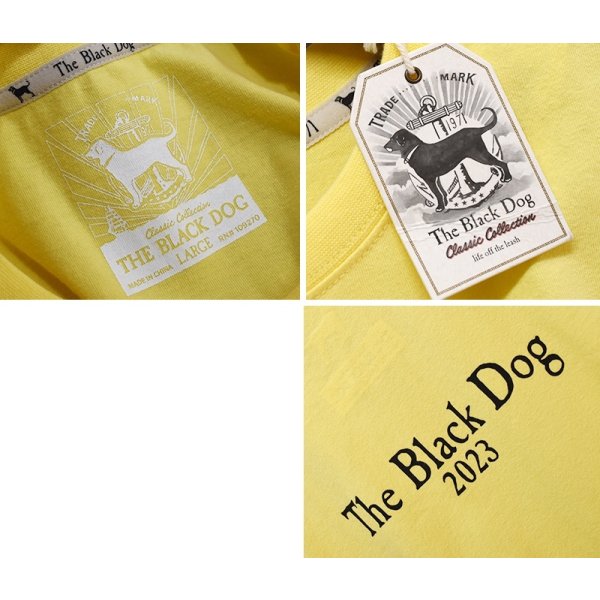 画像2: 【未使用】【The Black Dog】ブラックドッグ【犬プリント】【黄色】【Tシャツ】【L】 