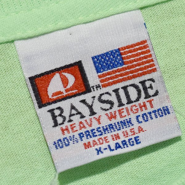 画像2: ビンテージ【90's】【USA製】【BAYSIDE】ベイサイド【黄緑無地】無地Tシャツ【Tシャツ】【サイズXL】