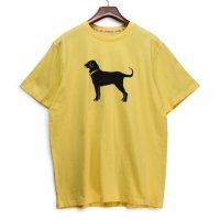 【未使用】【The Black Dog】ブラックドッグ【犬プリント】【黄色】【Tシャツ】【L】 