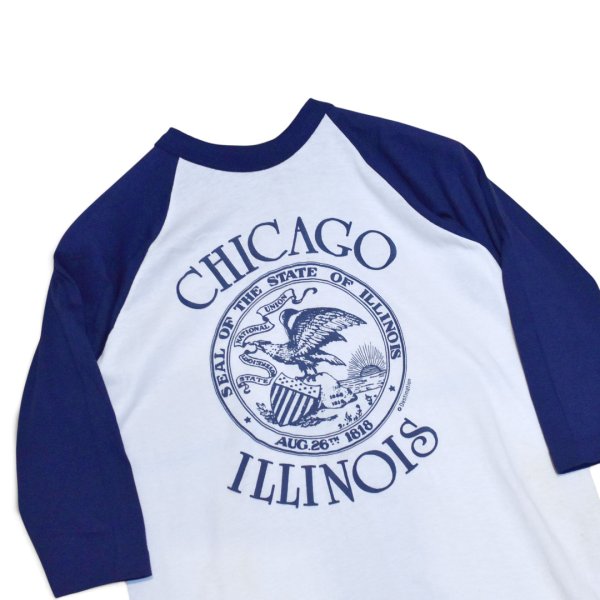 画像3: 【デッドストック】【80's】【USA製】【MILLER】【CHICAGO ILLINOIS】【イリノイ州章】シングルステッチ【ラグラン七分袖Tシャツ】【サイズM】