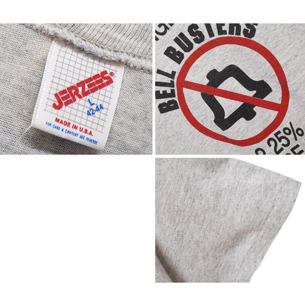 画像2: 【90's】【ビンテージ】【USA製】【JERZEES】ジャージーズ【ライトグレー】【BELL BUSTERS】【企業Tシャツ】【L】 