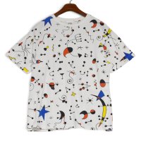【90's】【USA製】ビンテージ【GOUDA】【ジョアン・ミロ】【アートTシャツ】総柄Tシャツ【Lサイズ程度】