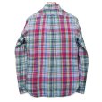 画像3: 【ラルフローレン】【Ralph Lauren】ビンテージ【Custom Fit】【赤×緑×白チェック柄】【リネン】【ボタンダウンシャツ】【サイズS】 (3)