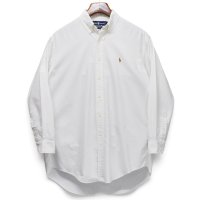 【90's】【ビンテージ】【ラルフローレン】【Ralph Lauren】【YARMOUTH】【ボタンダウンシャツ】【白】【15 1/2-32】