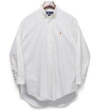 【90's】【ビンテージ】【ラルフローレン】【Ralph Lauren】【YARMOUTH】【ボタンダウンシャツ】【白】【15 1/2-32】